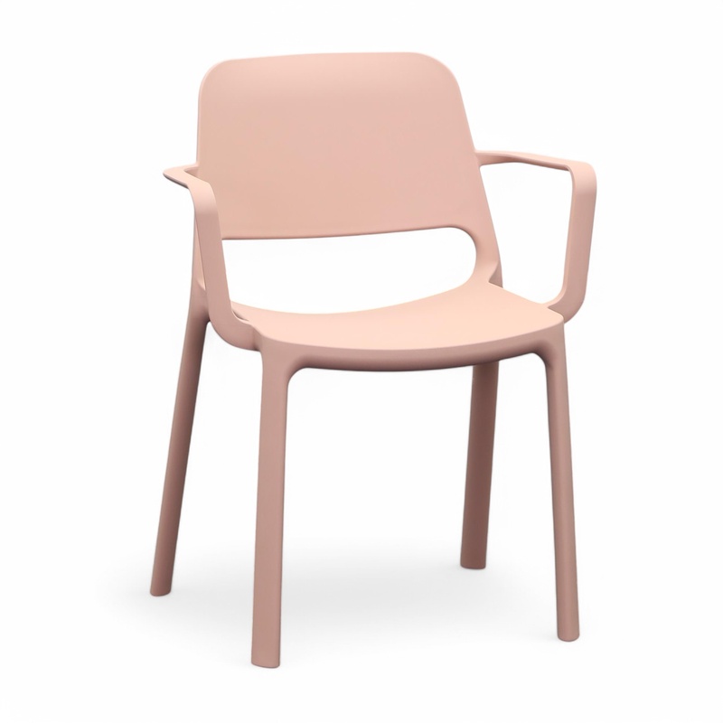 Bistro stacking chairs Bralco LOTUS, Pink, with fixed armrests, New - Perfect for comfortable sitting