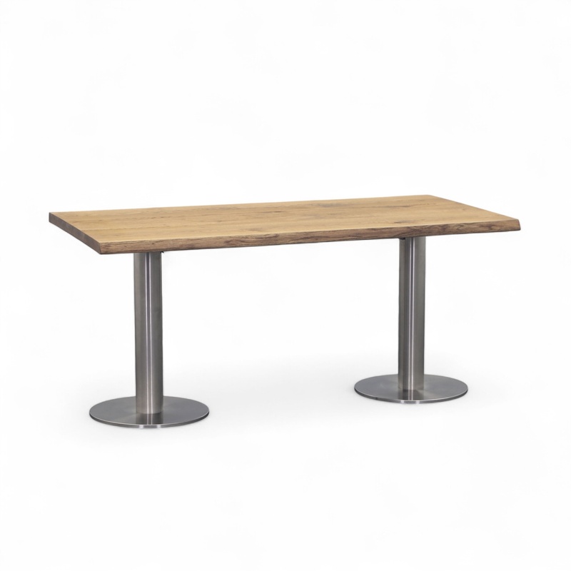 Conference table, Oak/Silver gray, 160x80 cm, Rectangular, Good, Table - High quality & durable