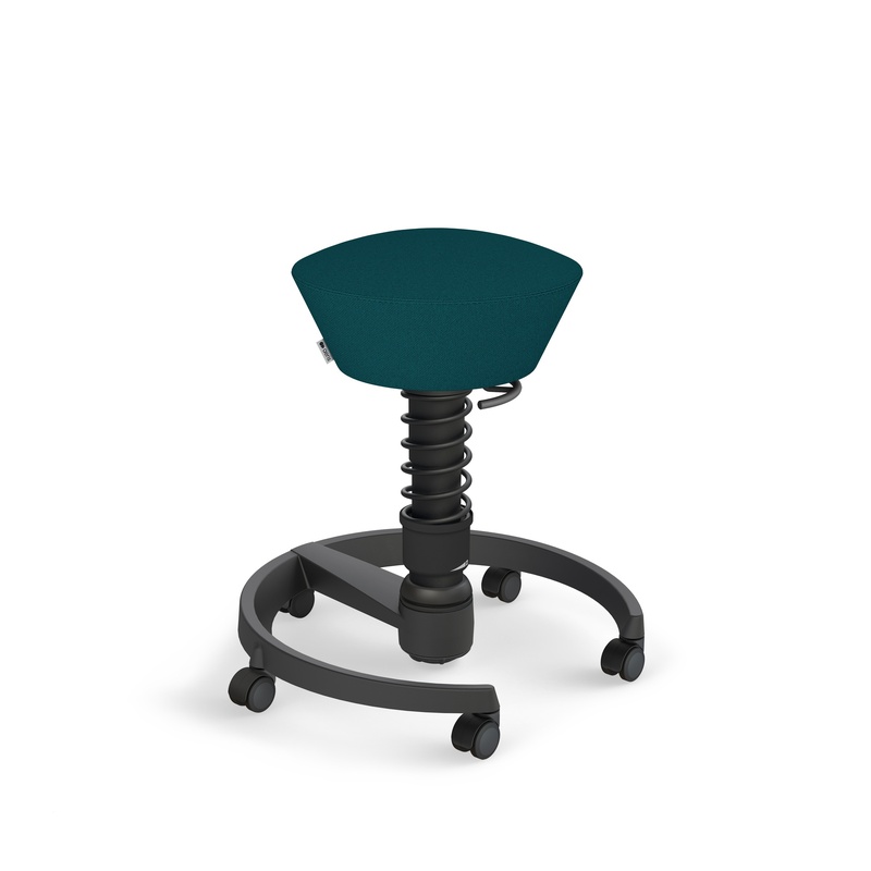 Aeris Swopper office stool, Petrol/Black, 43.0 x 43.0 cm, New, Dynamic sitting - ideal for healthy sitting