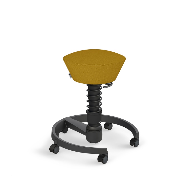 Aeris Swopper office stool, Yellow/Black, 43.0 x 43.0 cm, New, Dynamic sitting - ideal for healthy sitting