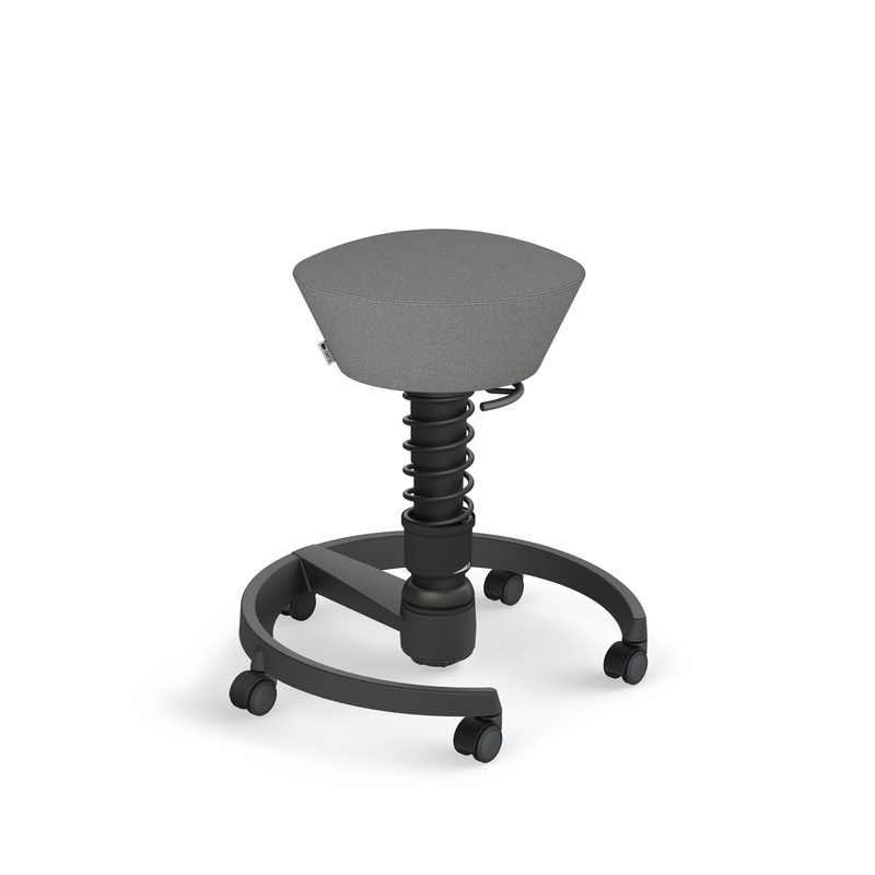 Aeris Swopper office stool, Light grey/Black, 43.0 x 43.0 cm, New, Dynamic sitting - ideal for healthy sitting