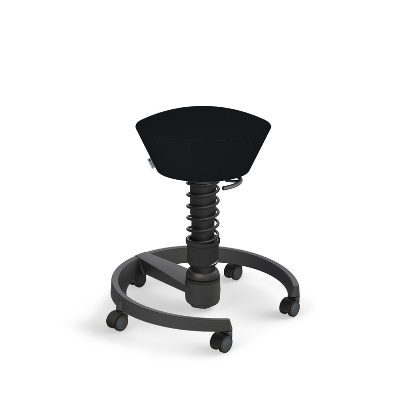 Aeris Swopper office stool, Black/Black, 43.0 x 43.0 cm, New, Dynamic sitting - ideal for healthy sitting