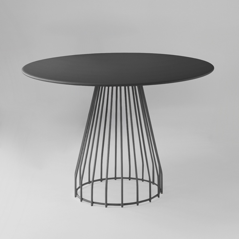 Bistro Table Milani Outdoor, Anthracite, 113.0 x 74.0 x 113.0 cm, Round, New Table - perfect for café and bistro