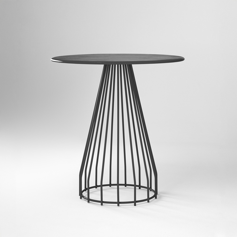 Bistro Table Milani Outdoor, Anthracite, 70.0 x 74.0 x 70.0 cm, Round, New Table - perfect for café and bistro