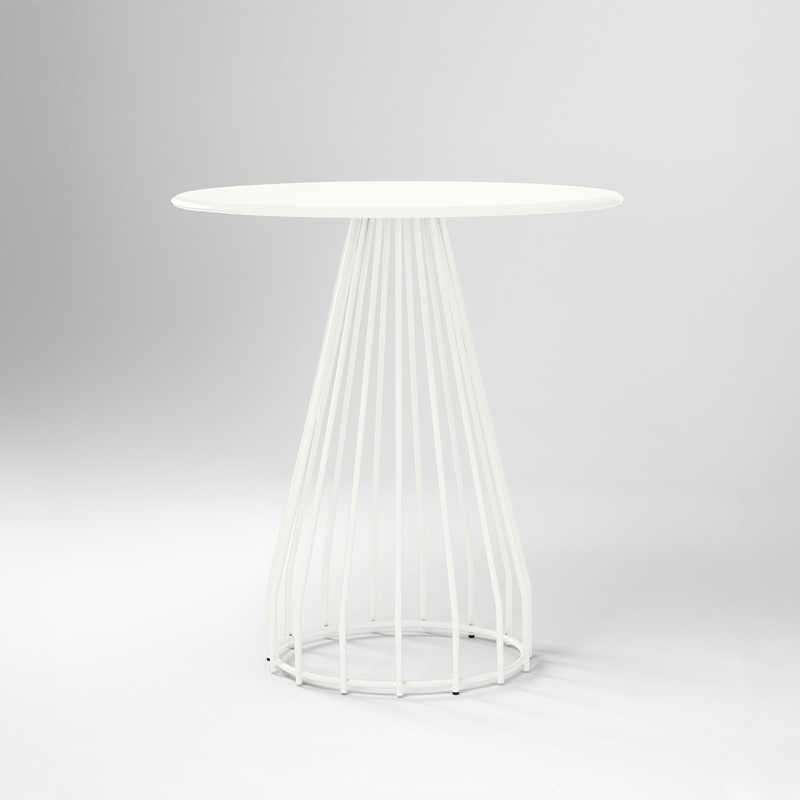 Bistro Table Milani Outdoor, White, 70.0 x 74.0 x 70.0 cm, Round, New Table - perfect for café and bistro