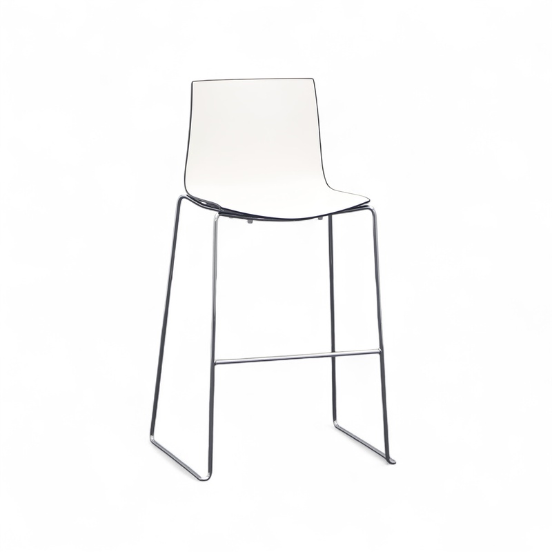 Bar stool Arper Catifa 46, Black/Chrome-plated, without armrests, Good, Counter stool - Practical & comfortable
