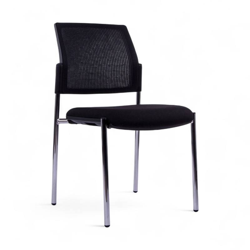 4-leg chair Chairzone Self One Visit 10 Black/Chrome-plated without armrests, Very good - Perfect for office and reception