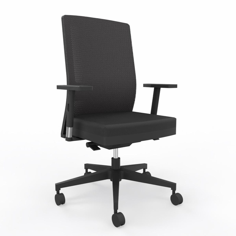 Image of LAS HELLO office swivel chair with 1D armrests, Black, New, Ergonomic chair - ideal for flexible working