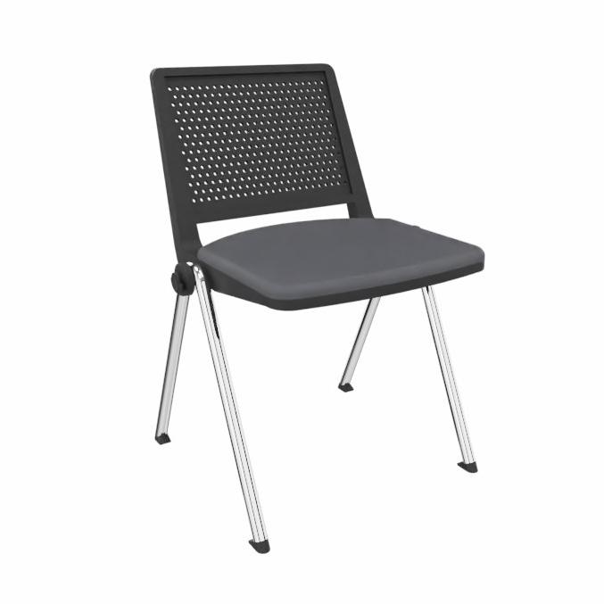 4-leg chairs LAS F01, Gray, without armrests, New - Perfect for office and reception