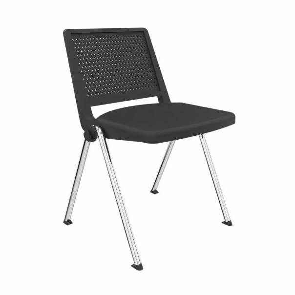 4-leg chairs LAS F01, Black, without armrests, New - Perfect for office and reception