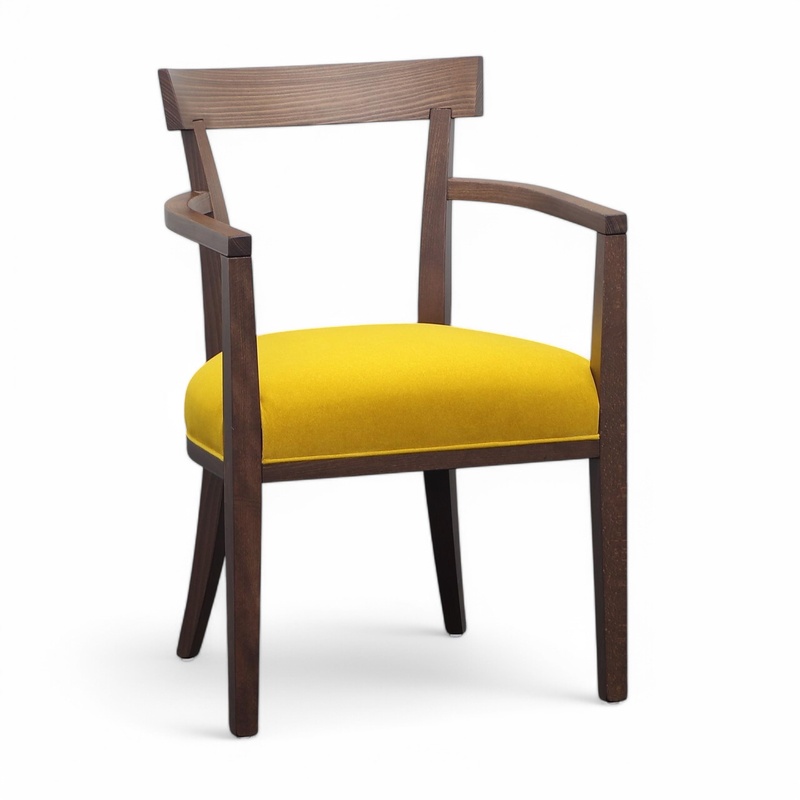 4-legged chair Sedex Victor, Yellow, with fixed armrests, Very good - Perfect for office and reception