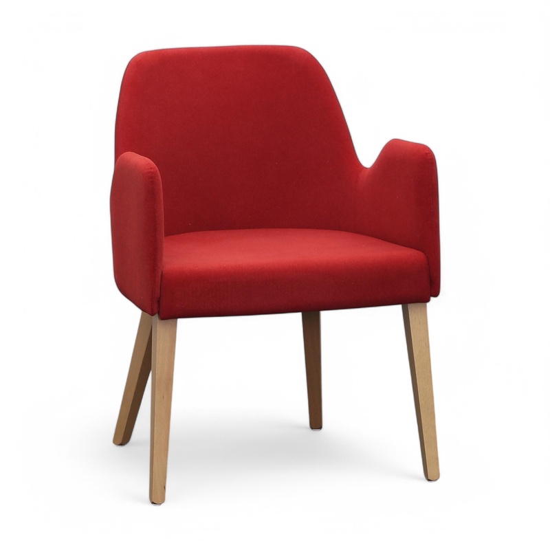 4-legged chair Sedex Show, Red, with fixed armrests, Very good - Perfect for office and reception