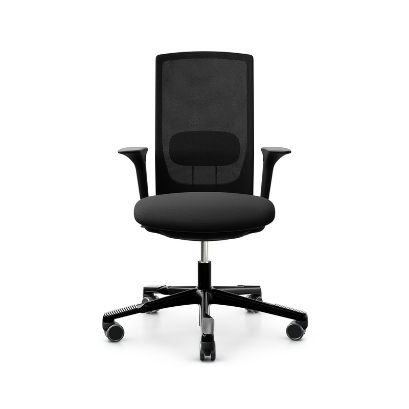 HAG Futu Mesh 1100-S office swivel chair with 2D armrests, Black, Very good, Ergonomic chair - ideal for flexible working