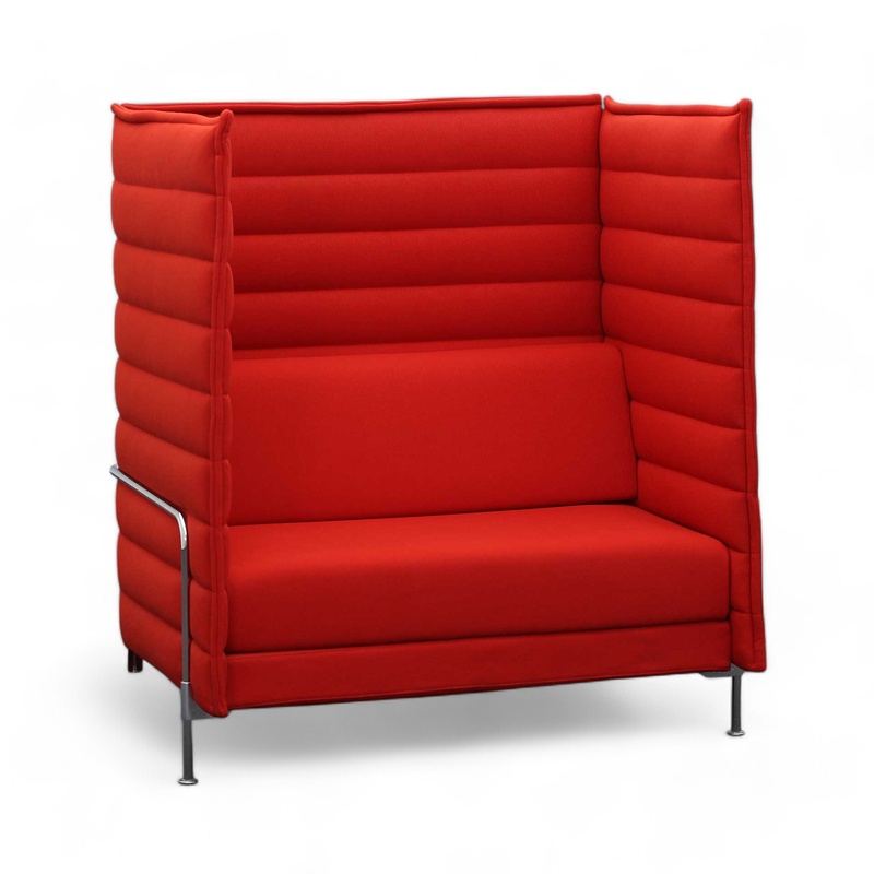 2-seater Lounge Sofa Vitra Alcove Highback, 125.0 x 85.0 cm, Red, Good, Elegance & comfort - ideal for relaxing hours