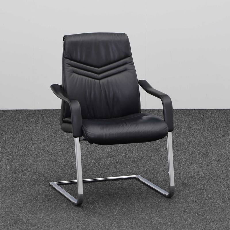 Cantilever Züco Colorado, Black, with fixed armrests, Cantilever frame, Normal used - Perfect for visitors and guests