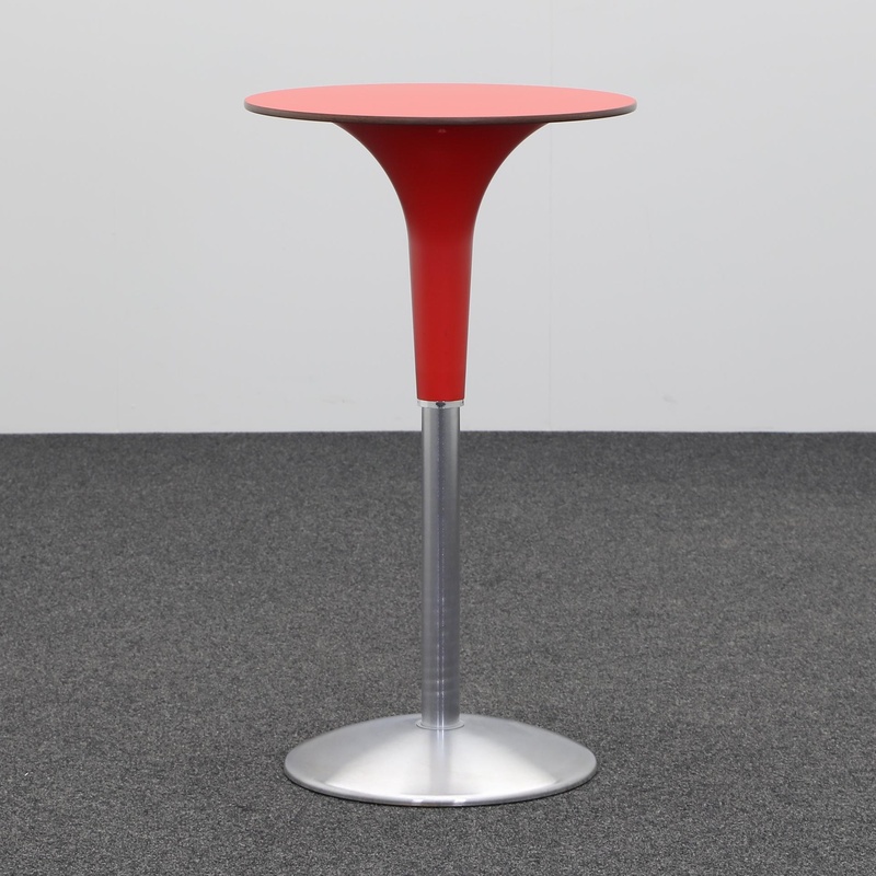 Bistro table Rexite Zanziplano, Red/Bright steel, 60.0 x 105.0 x 60.0 cm, Round, Normal used Table - perfect for café and bistro