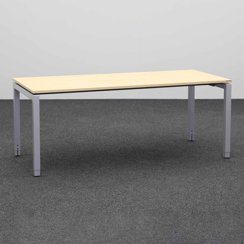 Ergonomic Desk Tradingzone Proline, Oak/Silver gray, 180x80 cm, New, Table - ideal for the home office or office