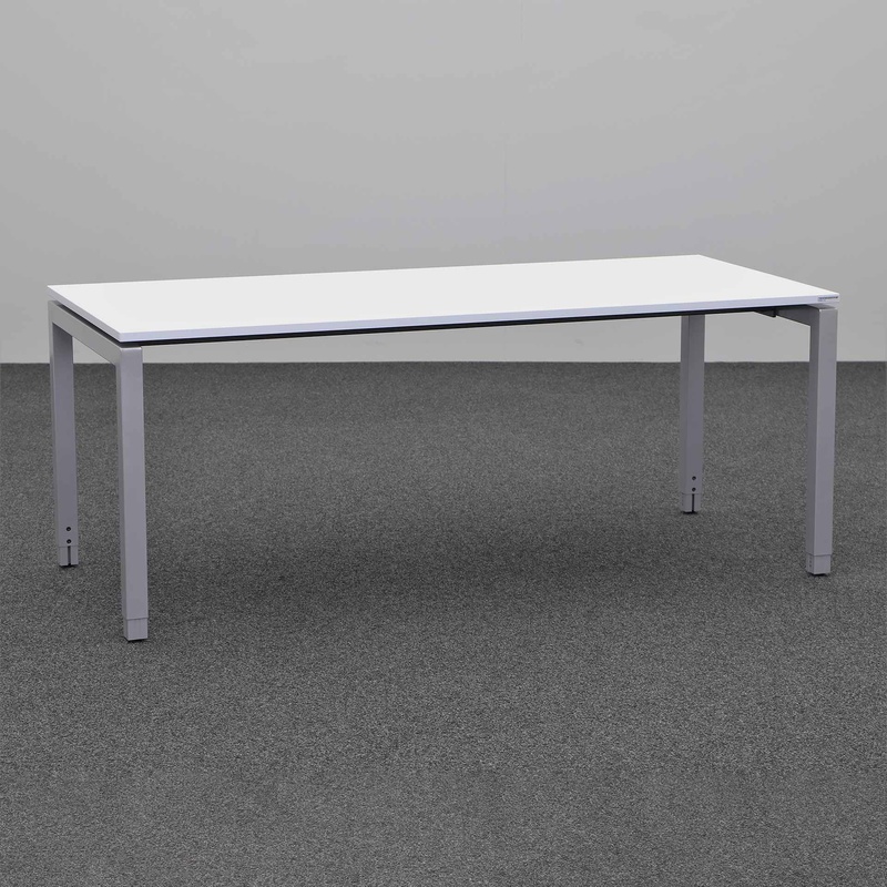 Ergonomic Desk Tradingzone Proline, White gray/Silver gray, 180x80 cm, New, Table - ideal for the home office or office