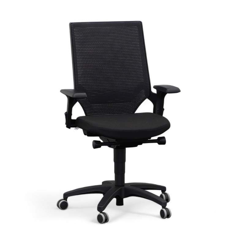 Chairzone Self One Classic office swivel chairs, Black, with 2D armrests, New, Ergonomic chair - ideal for flexible working