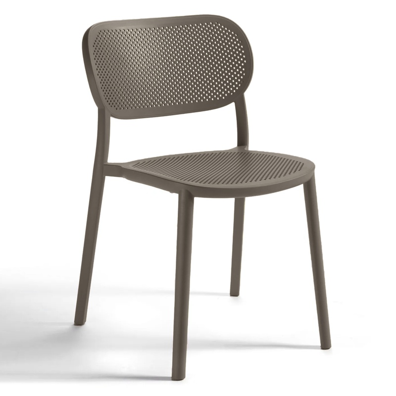 Bistro stacking chairs Gaber Nuta, Gray brown, without armrests, New - Perfect for comfortable sitting