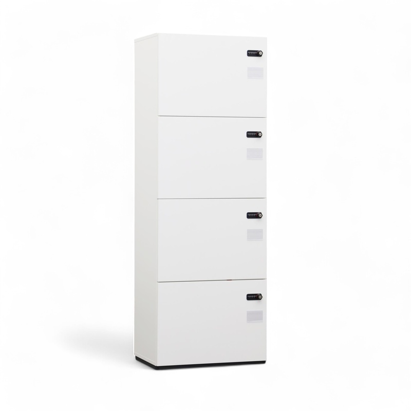 Image of Locker with combination lock Tradingzone locker cabinet White, with combination lock, 60.0 x 150.0 x 40.0 cm, Good