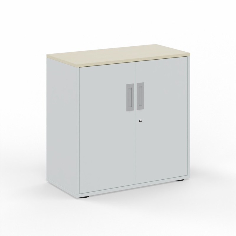 Hinged door wardrobe Tradingzone GO Swiss 80.0 x 80.0 x 40.0 cm, White gray/Maple, 2 Folder high, New - Modern and space-saving