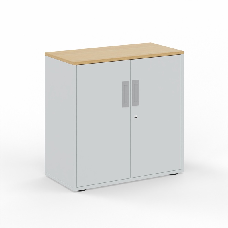 Hinged door wardrobe Tradingzone GO Swiss 80.0 x 80.0 x 40.0 cm, White gray/Oak, 2 Folder high, New - Modern and space-saving