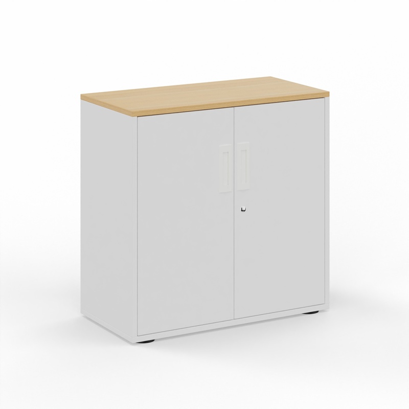 Hinged door wardrobe Tradingzone GO Swiss 80.0 x 80.0 x 40.0 cm, White/Oak, 2 Folder high, New - Modern and space-saving