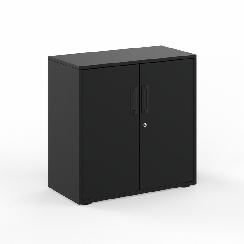 Hinged door wardrobe Tradingzone GO Swiss 80.0 x 80.0 x 40.0 cm, Black/Black, 2 Folder high, New - Modern and space-saving