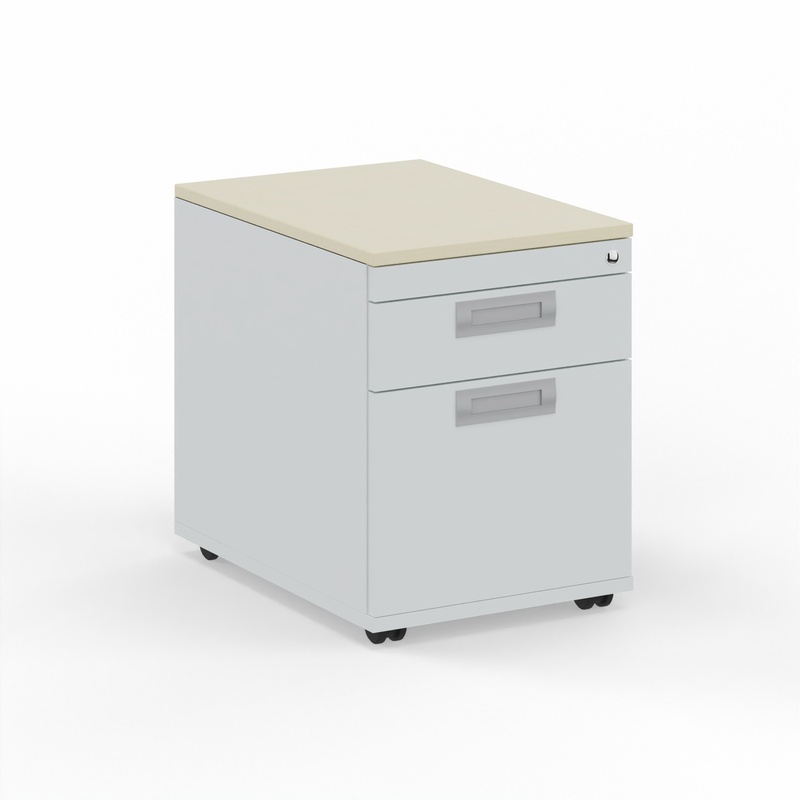 Roll container Tradingzone GO Swiss White gray/Maple, New - Perfect for documents and files