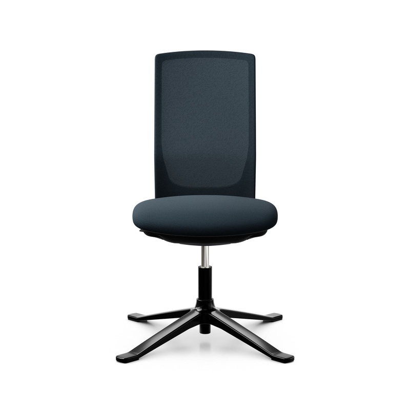 Conference chair HAG Futu Mesh Communication 1102-S, Dark blue, without armrests, 71.0 x 93.0 - 108.0 x 71.0 cm, New - Ergonomic & height-adjustable