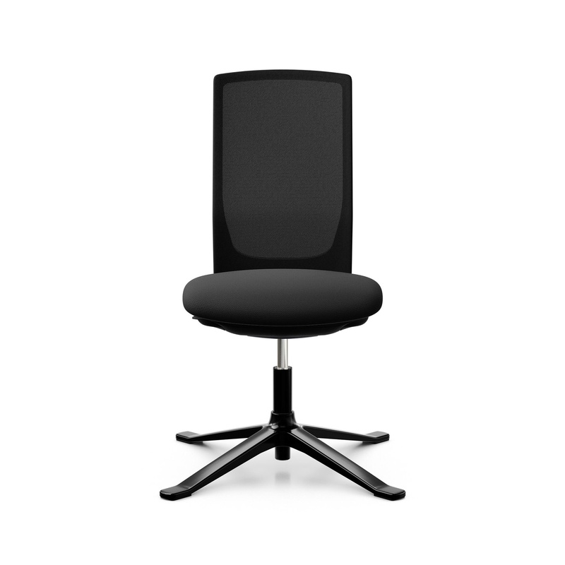 Conference chair HAG Futu Mesh Communication 1102-S, Black, without armrests, 71.0 x 93.0 - 108.0 x 71.0 cm, New - Ergonomic & height-adjustable