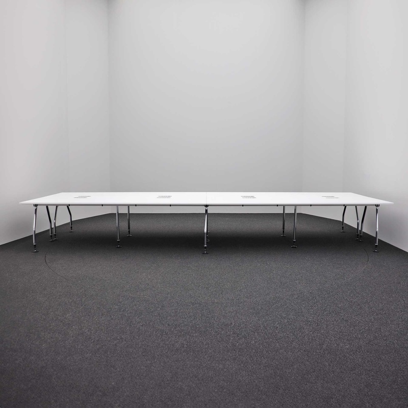 Ergonomic 8-seater Bench Echo Lugano, White/White, 550x170 cm, Normal used, Table - ideal for the home office or office