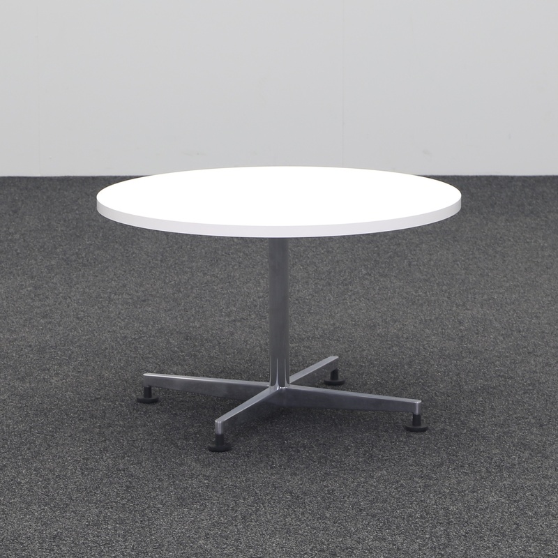 Coffee table Kusch+CO San Siro Meeting Table 4A RD 1, White, 80.0 x 50.0 x 80.0 cm, Round, Good - Perfect for sofa and lounge