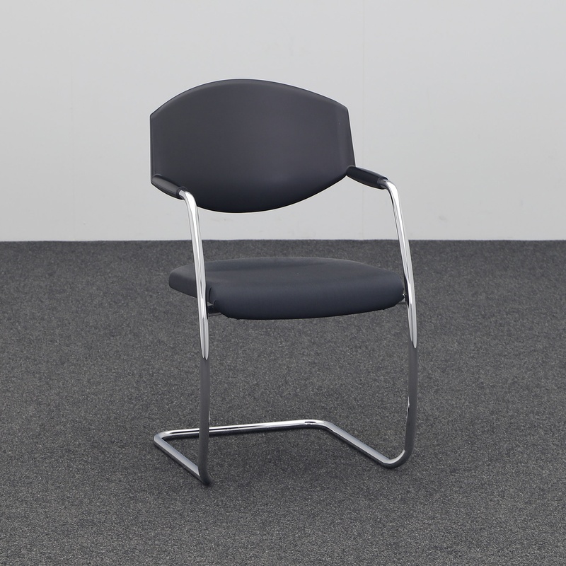 Cantilever Giroflex 16, Anthracite, with fixed armrests, Cantilever frame, Normal used - Perfect for visitors and guests