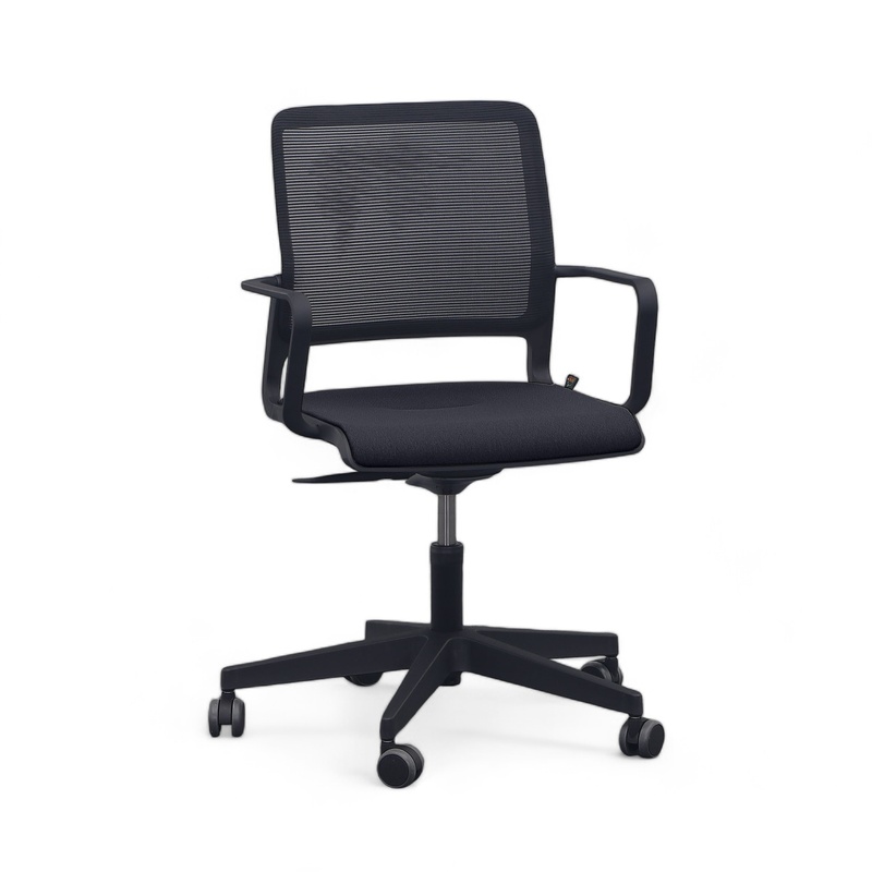 Conference chair Sitag SitagXilium Mesh, Black/ Black/ Black, Fixed armrests, 64.0 x 80.0 - 100.0 x 64.0 cm, New - Ergonomic & height-adjustable