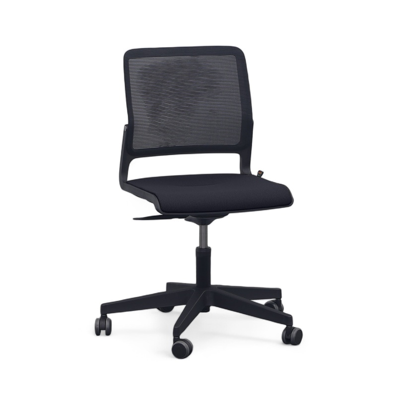 Conference chair Sitag SitagXilium Mesh, Black/ Black/ Black, without armrests, 64.0 x 80.0 - 100.0 x 64.0 cm, New - Ergonomic & height-adjustable