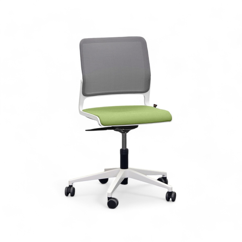 Conference chair Sitag SitagXilium Mesh, Green/Light gray/White, without armrests, 64.0 x 80.0 - 100.0 x 64.0 cm, New - Ergonomic & height-adjustable