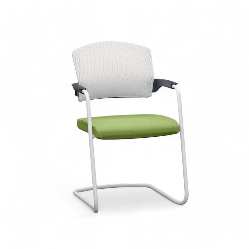 Cantilever Sitag EL100, Green, with fixed armrests, Cantilever frame, New - Perfect for visitors and guests