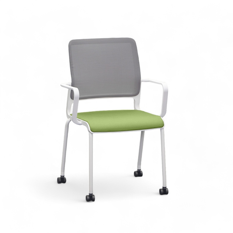 4-leg chairs Sitag SitagXilium Mesh, Green, with fixed armrests, New - Perfect for office and reception