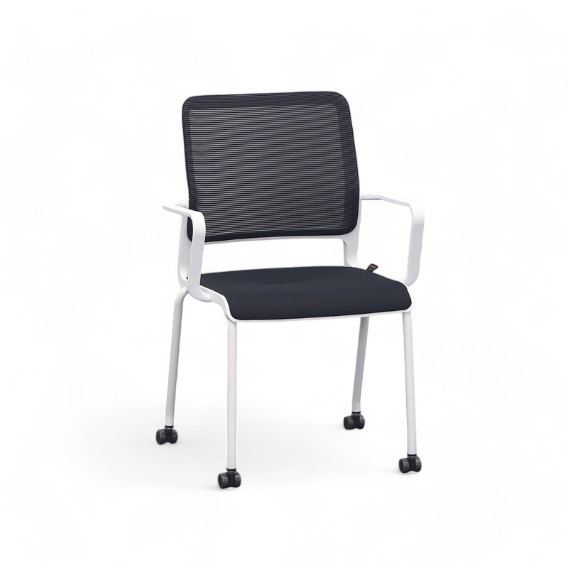 4-leg chairs Sitag SitagXilium Mesh, Black, with fixed armrests, New - Perfect for office and reception