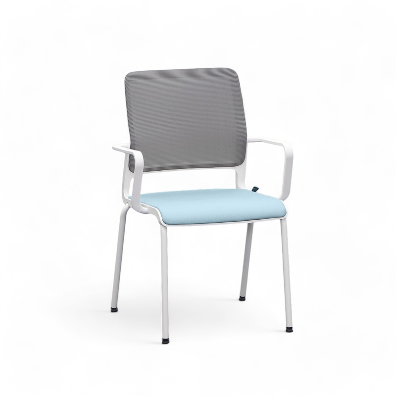 4-legged chairs Sitag SitagXilium Mesh, Blue, with fixed armrests, New - Perfect for office and reception
