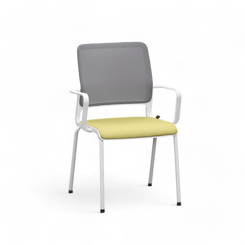 4-legged chairs Sitag SitagXilium Mesh, Yellow, with fixed armrests, New - Perfect for office and reception
