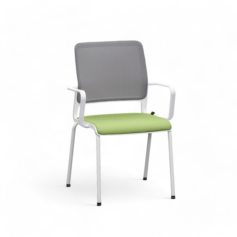 4-legged chairs Sitag SitagXilium Mesh, Green, with fixed armrests, New - Perfect for office and reception