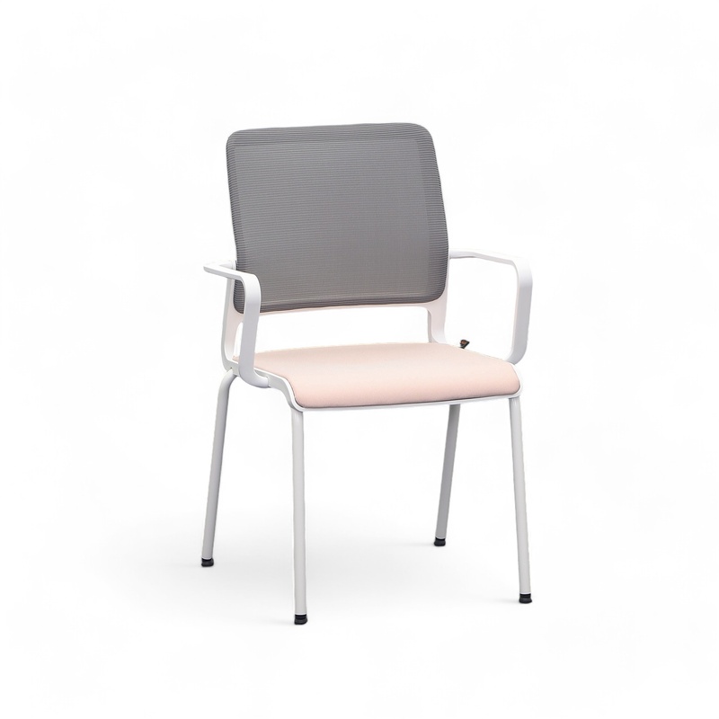 4-legged chairs Sitag SitagXilium Mesh, Pink, with fixed armrests, New - Perfect for office and reception