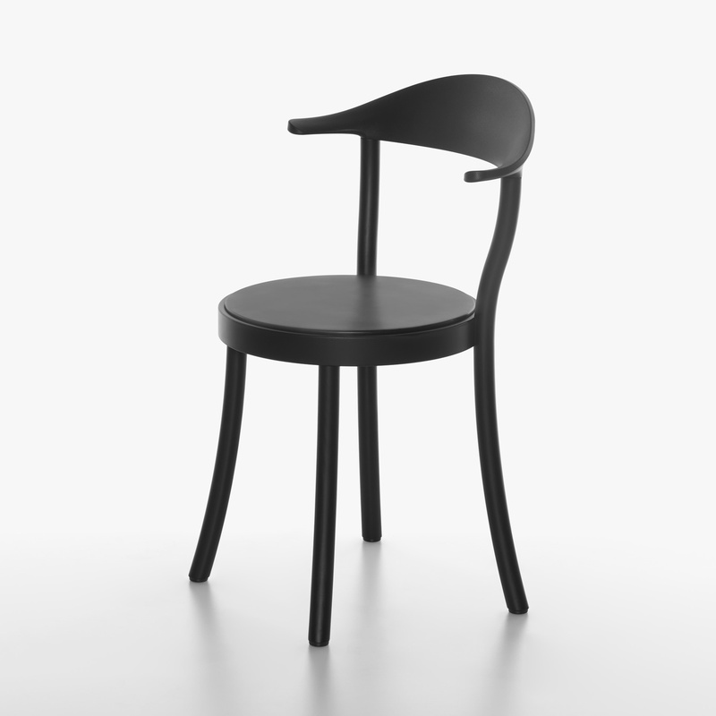 Bistro chairs Plank Monza, Black/Black, without armrests, New - Perfect for comfortable sitting