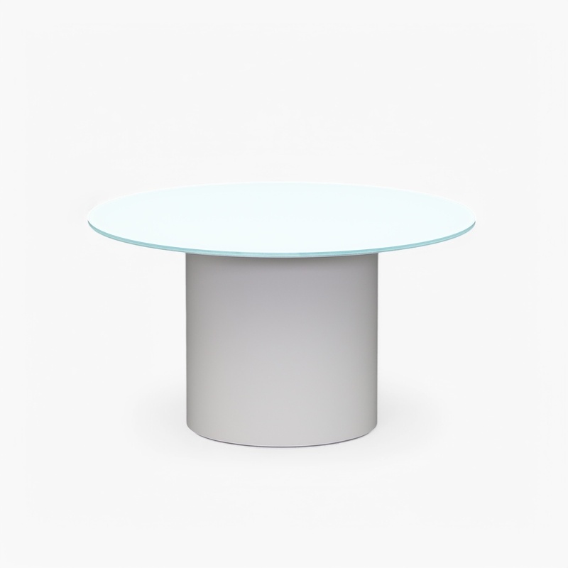 Coffee table, White/White, 80.0 x 45.0 x 80.0 cm, Round, Normal used - Perfect for sofa and lounge