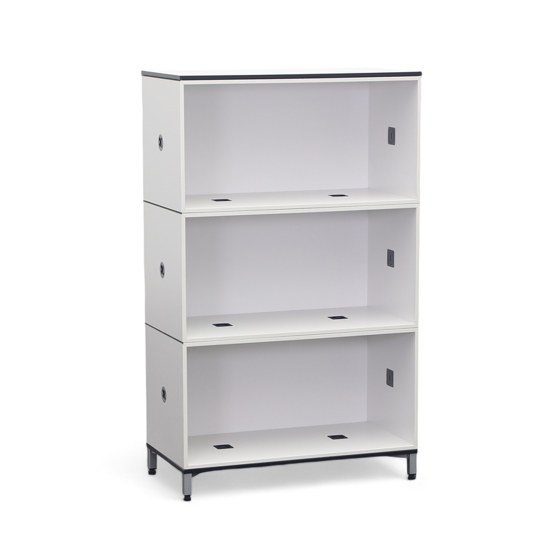 Steelcase Flexbox shelving, White, 3 Folder high, 80.0 x 132.0 x 40.0 cm, Normal used - Perfect for living rooms and storage space