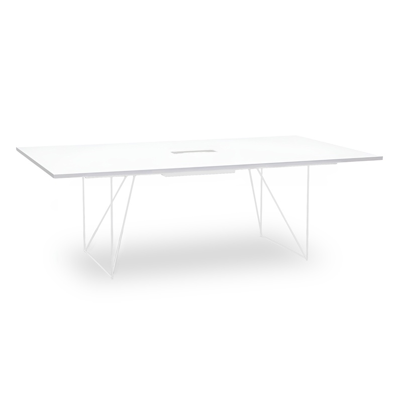 Conference tables Narbutas Air, White/White, 220x130 cm, Rectangular, New, Table - High quality & durable