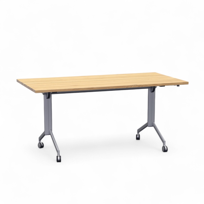 Bene conference folding table, Oak/Silver gray, 160.0 x 73.0 x 80.0 cm, Rectangular, Good - Perfect for meetings